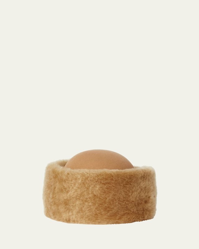 Cashmere Felt Hat with Fur Cuff